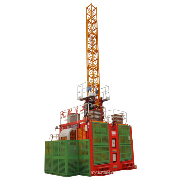 Construction work passenger and material load building lifter
